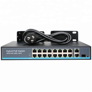 Mạng <span class=keywords><strong>ethernet</strong></span> PoE chuyển đổi SFP Gigabit 48V 4 8 <span class=keywords><strong>16</strong></span> 24 32 48 cổng kênh <span class=keywords><strong>16</strong></span>-Port 250m10/100/1000M OEM cho CCTV IP Camera - Product Image 3