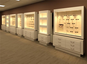 Modern Retail <strong>Optical</strong> Shop Case Wooden Floor Standing Locking Counter Cabinet <strong>Stand</strong> Customized High End Sunglasses <strong>Display</strong> - Product Image 4