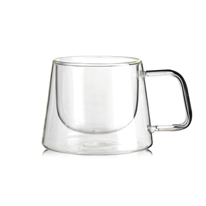 Wholesale Reusable New Design 300ミリリットルDouble Wall Glass Tea Cup Coffee Mug Custom Logo With Handle - Product Image 6