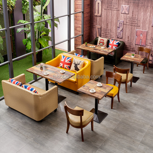 Cabinas de restaurante baratas de nuevo diseño, muebles de cafetería, tela, cabina de restaurante, sofá de diseñador R1737 - Product Image 4