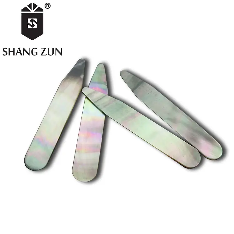 Manufacturers direct white shell collar support green mother of Pearl shell shirt collar stays