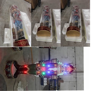 Lumières géantes mult led figurines de décoration de Noël, soldat <span class=keywords><strong>casse</strong></span>-<span class=keywords><strong>noisette</strong></span> en résine grandeur nature avec bâton de maintien - Product Image 6