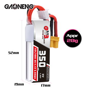 LiPo batterie GNB GAONENG 3S 350mAH 11.4V <span class=keywords><strong>50c</strong></span>, XT30 HV LiPo, Micro FPV, Drone de course, quadricoptère - Product Image 2