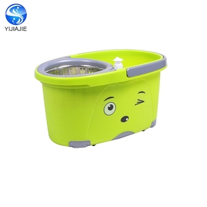 Hot Bán Dễ Dàng Làm Sạch Lau Và Xô Với Bánh Xe Phía Dưới 360 Ma Thuật Mop Kim Loại Giỏ Bốn Bên Vắt Loại Microfibre Vải - Product Image 5