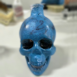 Fiesta de jar forma de Esqueleto Cráneo taza de cerveza de frascos de vidrio botella de agua con tapa decoración pintura - Product Image 5