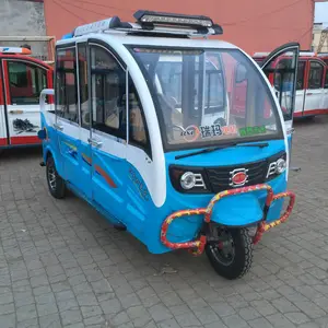 Tricycle électrique solaire 4 portes 3 sièges, chariot à moteur