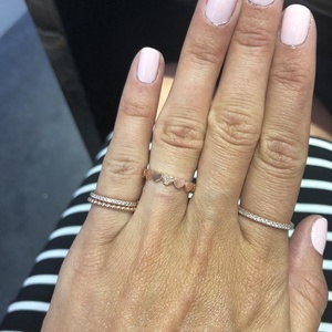 Fashion Schmuck Bague coeur d'amour éternel empilable en argent sterling 925 massif - Product Image 2