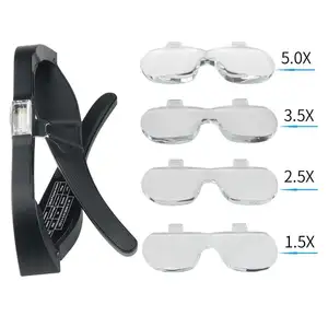 NO.11537DC Rechargeable LED magnifying glasses for tattoo beauty surgical magnifier 1.5X -5.0X lupa quirurgica