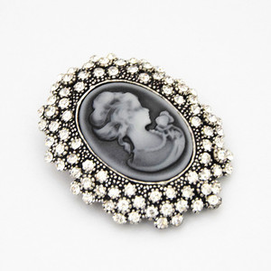 Mode européenne et Américaine <span class=keywords><strong>camée</strong></span> bijoux reine En Relief broches - Product Image 2
