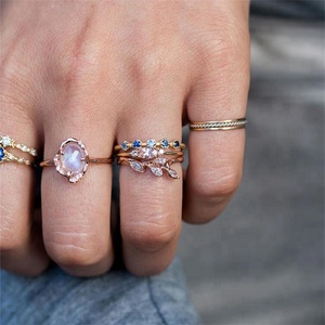 Gemnel 925 bijoux en argent minimaliste zircon rose dernière bague en or - Product Image 3