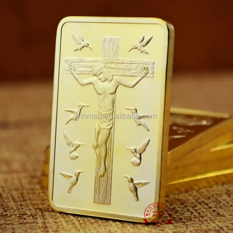 "Jesus Crosses" Tiền Xu Hình Chữ Nhật, Chất Lượng Cao Giá Rẻ Tùy Chỉnh Khắc Coin, Mười Điều Răn Coin