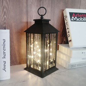 Guirlande lumineuse à 20 LED, <span class=keywords><strong>lanterne</strong></span> décorative <span class=keywords><strong>noire</strong></span>, motif de Noël, <span class=keywords><strong>lanterne</strong></span> LED pour la décoration de la maison - Product Image 4