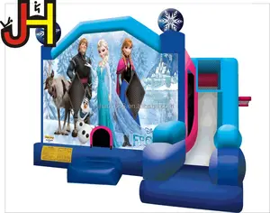 Castillo de hielo de Frozen, casa de rebote 7 en 1, Combo inflable de rebote