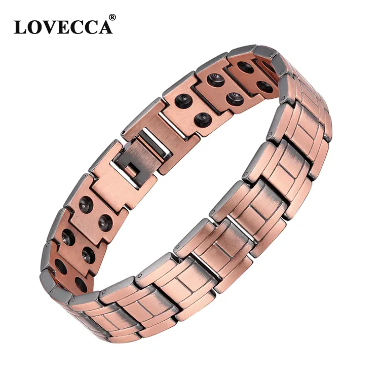 Chất sức khỏe trang sức bằng đồng thau viêm khớp bangles vòng đeo tay từ tính đồng bangles năng lượng đá bracelet