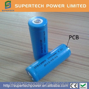 18500 1000 mah 3.2v lifepo4 batetry mit pcb& kappe- Top - Product Image 1