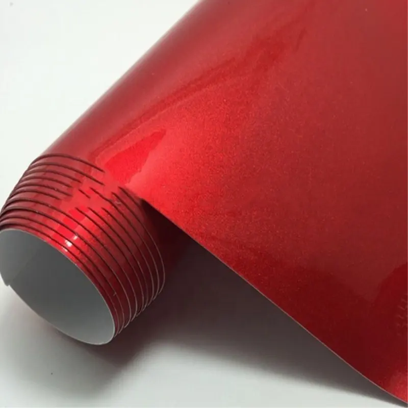 Лидер продаж, без пузырьков воздуха, 1,52*18 м, красная глянцевая яркая цветная виниловая пленка для кузова автомобиля