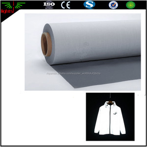 <span class=keywords><strong>reflex</strong></span> spandex gris/negro reflectante fluorescente al aire libre tela 35% algodón, 65% poliéster tejido reflectante - Product Image 4