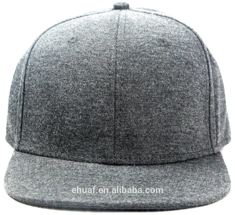 नई शैली फैशन मध्य सज्जित कपास मेड ग्रे हीथ जर्सी सामग्री उच्च गुणवत्ता वाले फ्लैट किनारा खाली हिप हॉप टोपी टोपी