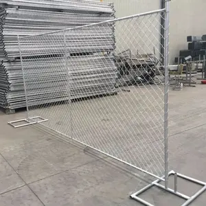 รั้วก่อสร้างเชื่อมโยงห่วงโซ่ชั่วคราวเคลื่อนย้ายได้