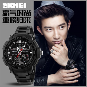 Avance reloj del movimiento de japón reloj de acero inoxidable back - Product Image 2