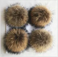Raccoon Fur Raccoon Fur Ball Wholesale Cheap Price 13 15 18 Cm Big And Detachable Real Raccoon Fur Pompom Ball For Beanie Hats