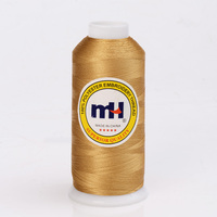 Fil à broder en polyester 100% or 120D/2, fil de filament teint pour le tricot et le crochet, vente en gros d'usine