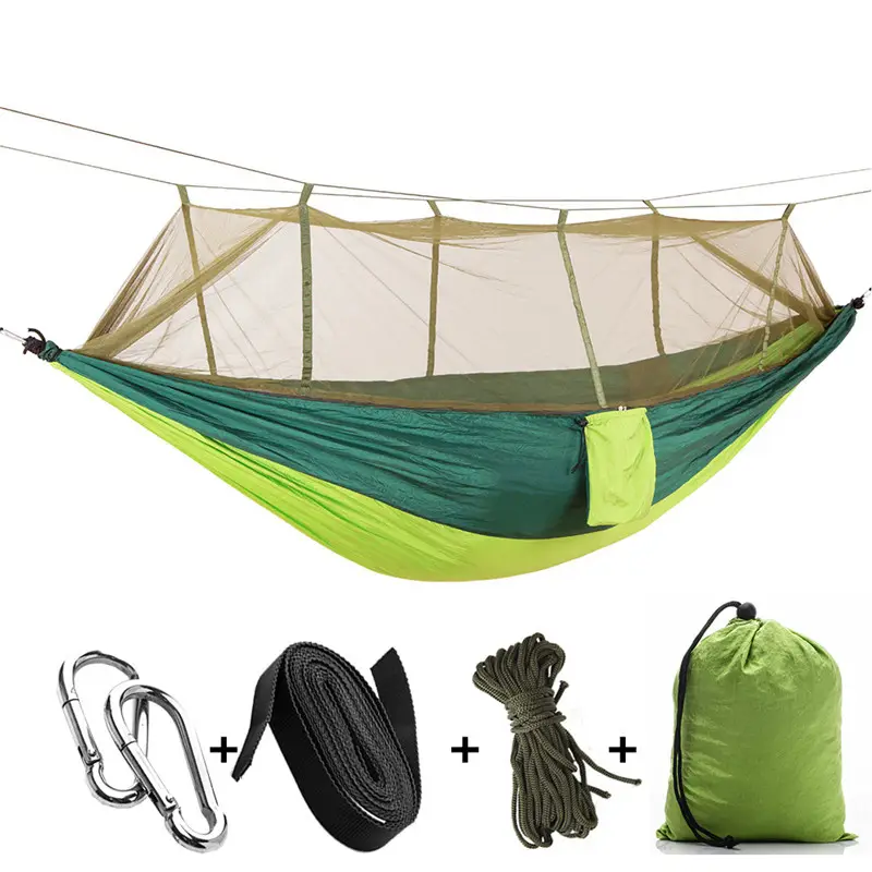 Hot Jual Anti Nyamuk Tempat Tidur Gantung Hammock, Orang Tempat Tidur Gantung Hammock dengan Kelambu, Parasut Berkemah Tempat Tidur Gantung dengan Pohon Tali