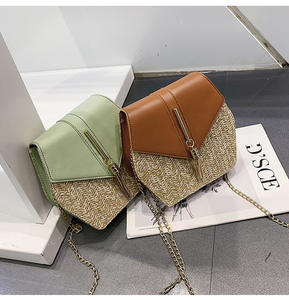 Nuova Borsa Estiva Popolare da <span class=keywords><strong>Donna</strong></span>, Borsa a Tracolla Boho con Catena, <span class=keywords><strong>Pochette</strong></span> in Rattan con Nappa - Product Image 2