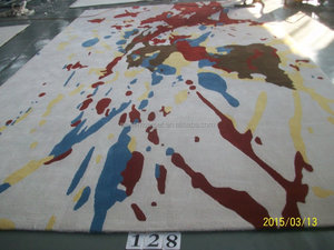 Alfombra de Lana y Seda Tufted de Alta Calidad, Antideslizante, Resistente a las Manchas, de Pelo Alto, con Diseño Floral Moderno - Product Image 5