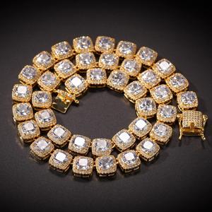 Gargantilla de tenis de circonia cúbica AAA para hombre y mujer, Gargantilla ostentosa de circonia cúbica, cadena cuadrada, joyería de rapero - Product Image 6