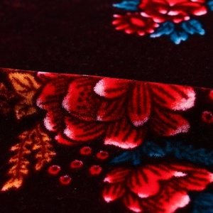 Personalizado estilo africano hogar <span class=keywords><strong>deco</strong></span> 100% poliéster tejido floral impreso flor impresa tela de terciopelo - Product Image 2