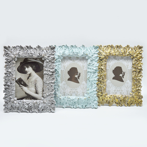 Gold Leaf Design <strong>Shabby</strong> <strong>Chic</strong> Vintage Baroque Style Handmade Eco-Friendly Resin Photo <strong>Frames</strong> <strong>Picture</strong> Ornate Velvet Easel Wall - Product Image 6