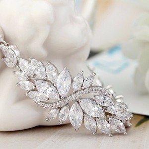 Teemi mayor de la manera Promoción Pure Marquesa Cut Claro circón cúbico 2014 Nueva Antique Platinum boda de lujo pulsera nupcia - Product Image 3