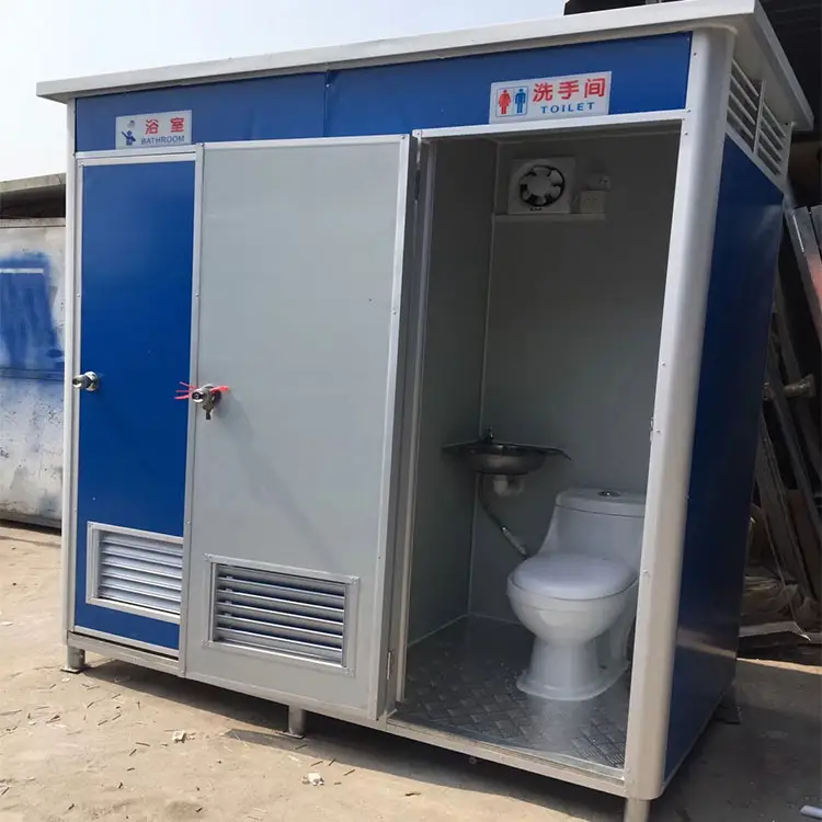 Hareketli prefabrik taşınabilir ev tuvalet taşınabilir tuvalet şantiye için