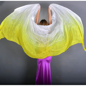 Velo de Seda <span class=keywords><strong>para</strong></span> Danza del Vientre, Pañuelo de Cadera <span class=keywords><strong>para</strong></span> Mujer Adulta, Degradado de Color <span class=keywords><strong>para</strong></span> Bailar - Product Image 3
