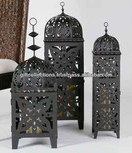 Usine En Gros Cadeau Collections À La Main Lanternes Décoratives Jardin Suspendu Led Creative Vintage Métal Bougie Lanterne Pilier - Product Image 3