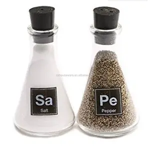 Frasco de química 50ml, em formato de sal e pimenta, conjunto de 2 garrafas sp com tampa de silicone, sal e garrafa de pimenta, venda imperdível