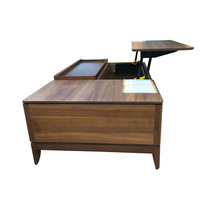 Mécanisme de table basse relevable en acier noir, gain de place, installation facile pour cuisine et bureau à domicile