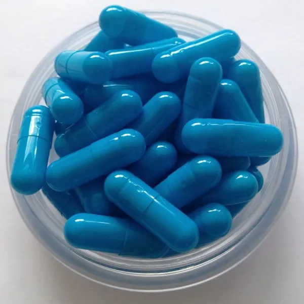 Groß verkauf blau farbe leere gelatine kapseln größe 0 made in China