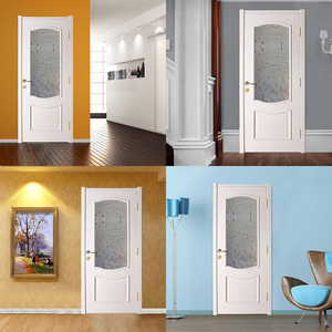 ประตูภายในลดราคาพิเศษ พร้อมกระจกฝ้าครึ่งบาน สีขาว สำหรับห้องอาบน้ำ - Product Image 2