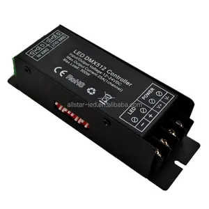 1 채널 dmx 컨트롤러 dmx 디코더 12-24V 25A 300W dmx 512 라이트 컨트롤러 단일 색상 led 스트립 조명 무대 조명