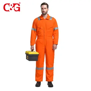 Reflektif Orange Workwear Keselamatan Kerja Overall