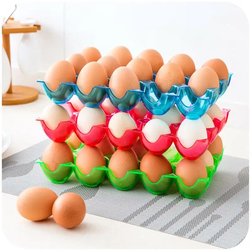 गुणवत्ता पोर्टेबल प्लास्टिक 15 ग्रिड चिकन अंडे धारक, पारदर्शी रंग अंडा भंडारण बिन, रेफ्रिजरेटर Crisper अंडा भंडारण