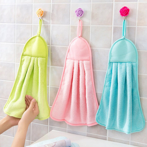 Chine Usine En Gros Pas Cher <span class=keywords><strong>Cuisine</strong></span> Serviettes Animal de <span class=keywords><strong>Bande</strong></span> <span class=keywords><strong>Dessinée</strong></span> Corail Polaire Serviette Suspendue À La Main - Product Image 1