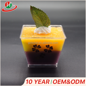 Promocional cuadrado vasos de plástico desechables helado pudding gelatina disparo tazas para fiesta de navidad - Product Image 1