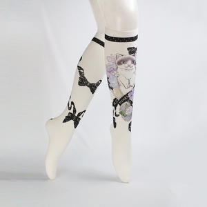 Hot sale fashion print animal over <span class=keywords><strong>the</strong></span> knee young girl tube sexy nylon stockings - Product Image 3