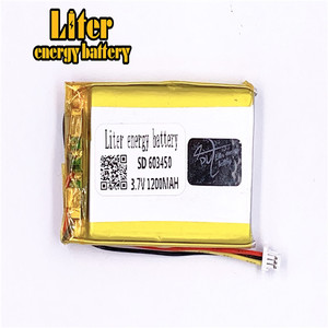 Plug 1,0-<span class=keywords><strong>3</strong></span> P <span class=keywords><strong>3</strong></span>,7 V 603450 rechargeable 1200 mah lipo battery solar Battery free li-ion battery Battery lithium polymer battery with PCM - Product Image 2