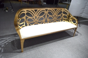 LC07 Divano a 3 Posti per Sala d'Attesa, Poltrona Dorata - Product Image 2