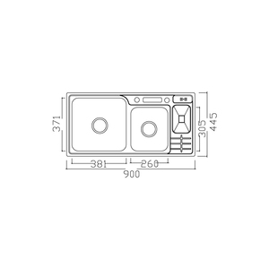 Évier de cuisine, <span class=keywords><strong>double</strong></span> bol avec poubelle - Product Image 2