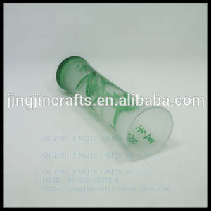 Sola flor florero de <span class=keywords><strong>cristal</strong></span>/<span class=keywords><strong>rojo</strong></span> superposición verde en forma de jarrón de <span class=keywords><strong>cristal</strong></span> - Product Image 3